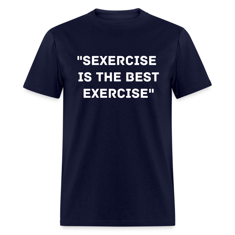 Unisex Classic Fruit of the Loom Exercise Print T Shirt - navy