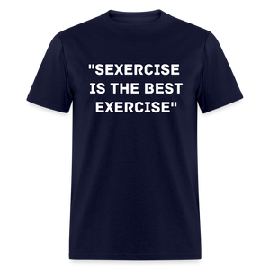 Unisex Classic Fruit of the Loom Exercise Print T Shirt - navy