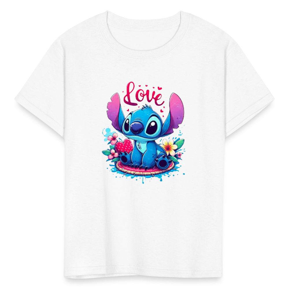 Kids Fruit of the Loom Stitch Print T Shirt - white