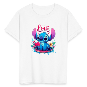 Kids Fruit of the Loom Stitch Print T Shirt - white