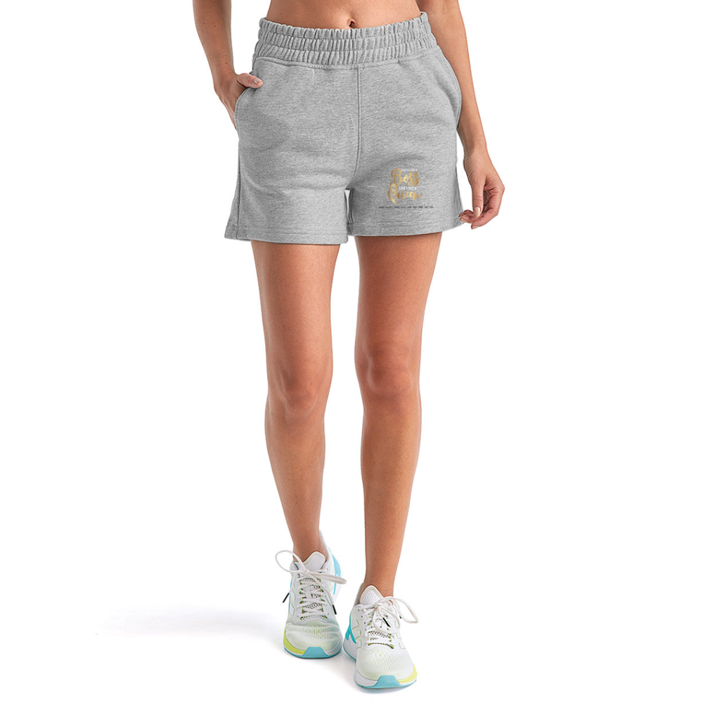 Women's Jogger Boss Queen Print Shorts - heather gray