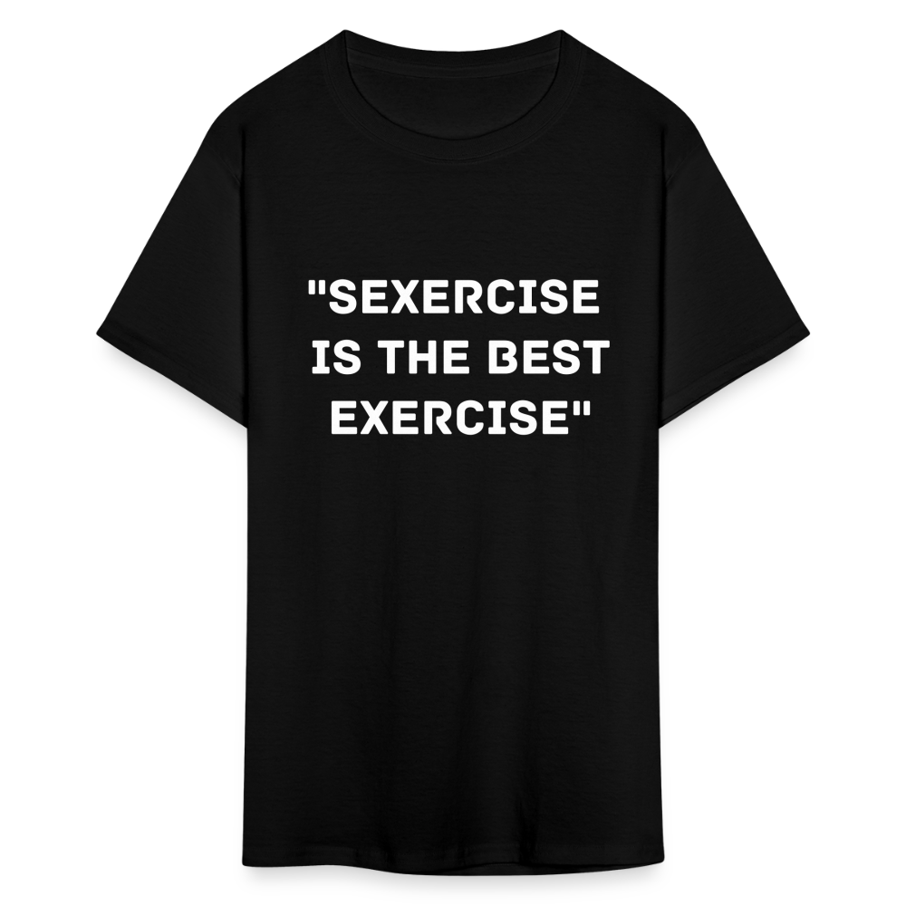 Unisex Classic Fruit of the Loom Exercise Print T Shirt - black