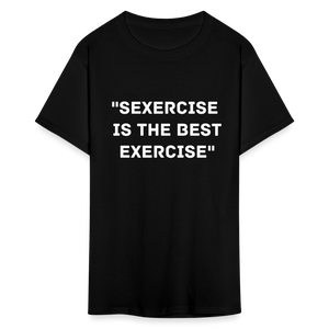 Unisex Classic Fruit of the Loom Exercise Print T Shirt - black