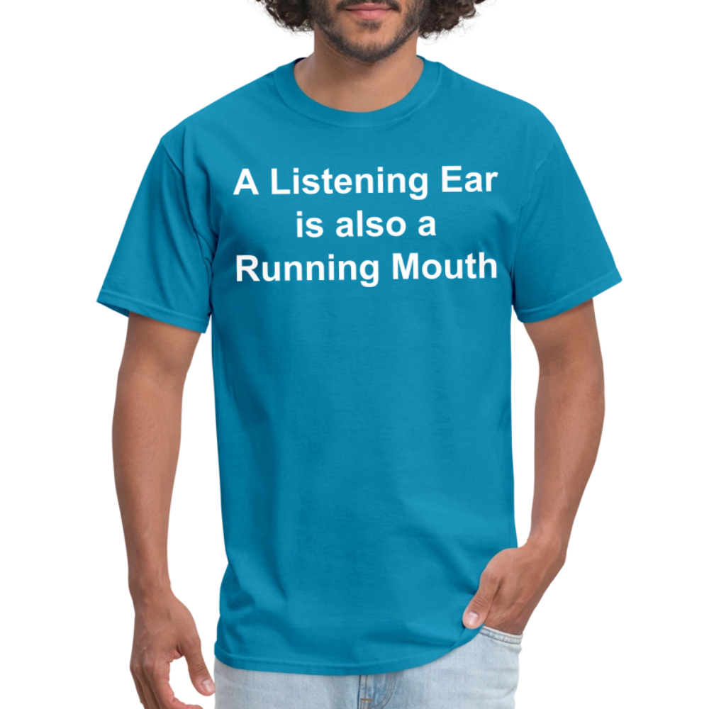 Unisex Classic Custom Running Mouth T Shirt - turquoise