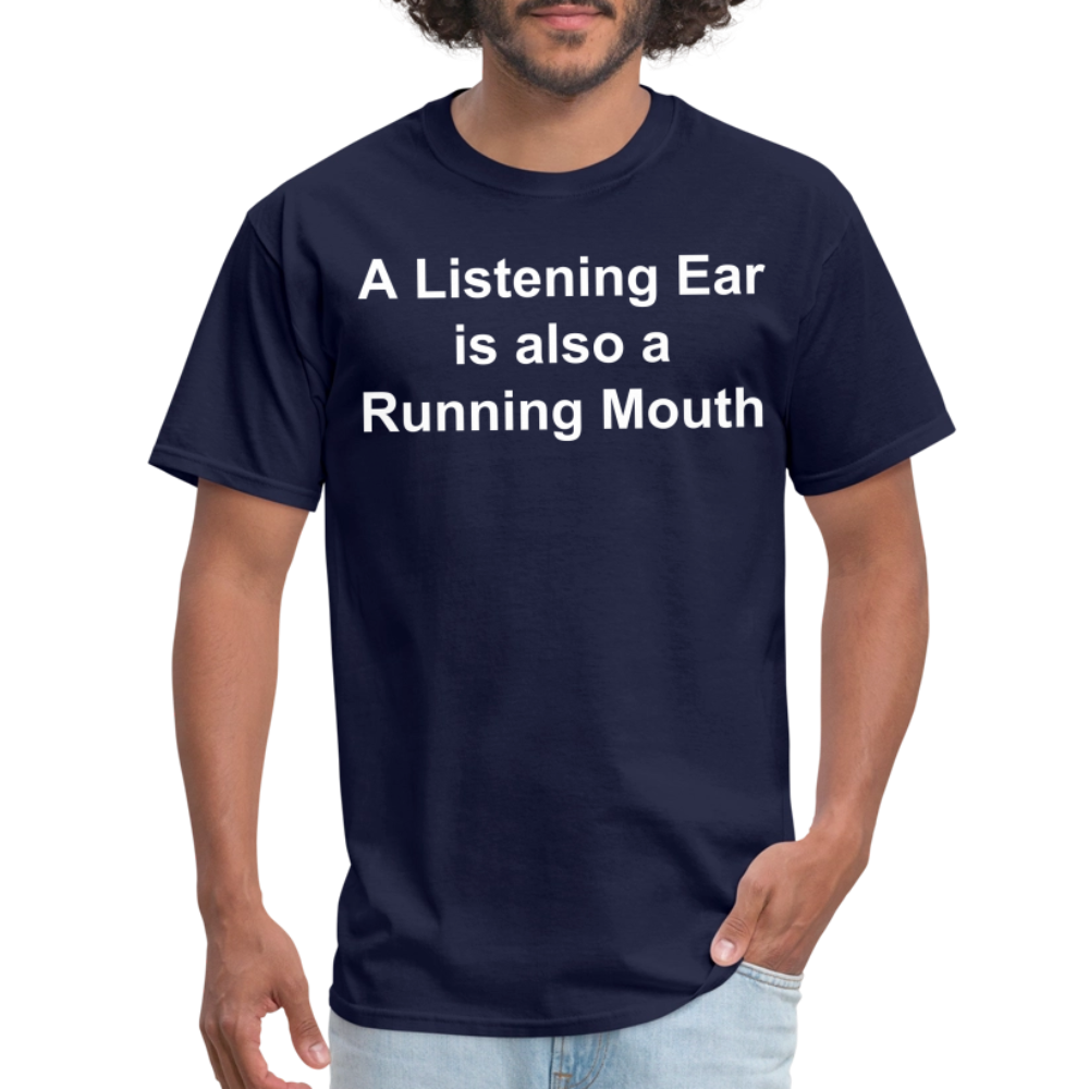 Unisex Classic Custom Running Mouth T Shirt - navy