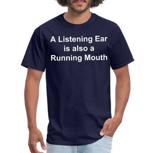 Unisex Classic Custom Running Mouth T Shirt - navy