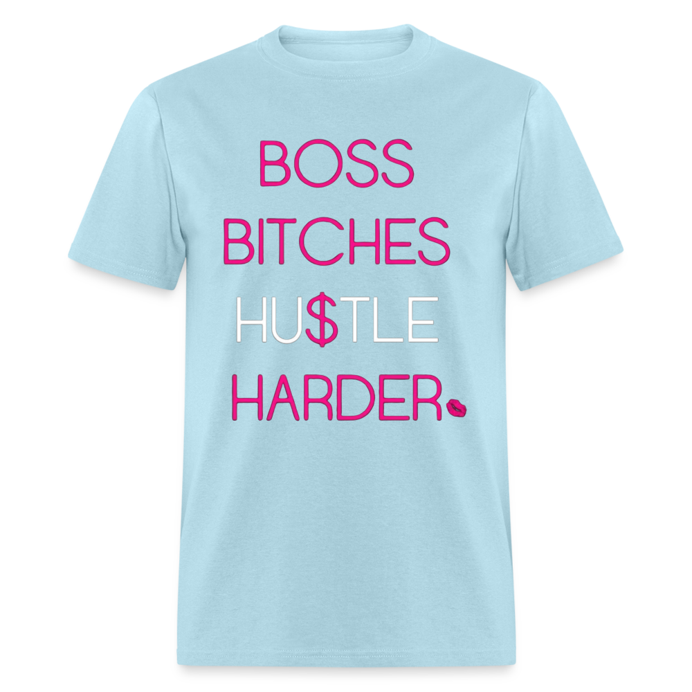 Women's Classic Boss Print T Shirt - powder blue