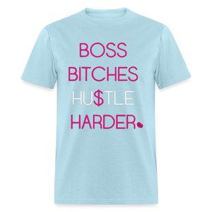 Women's Classic Boss Print T Shirt - powder blue