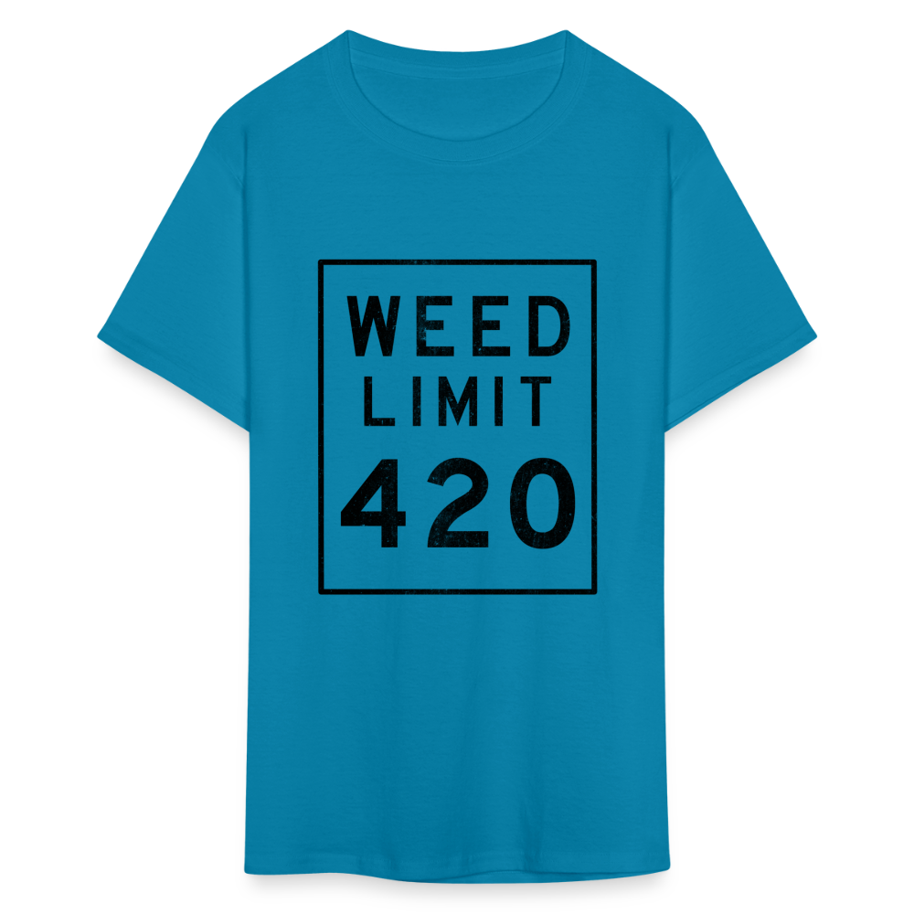 Unisex Weed Limit 420 Print T Shirt - turquoise