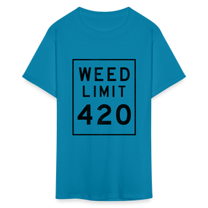 Unisex Weed Limit 420 Print T Shirt - turquoise