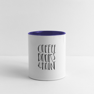 Contrast Coffee Print Mug - white/cobalt blue