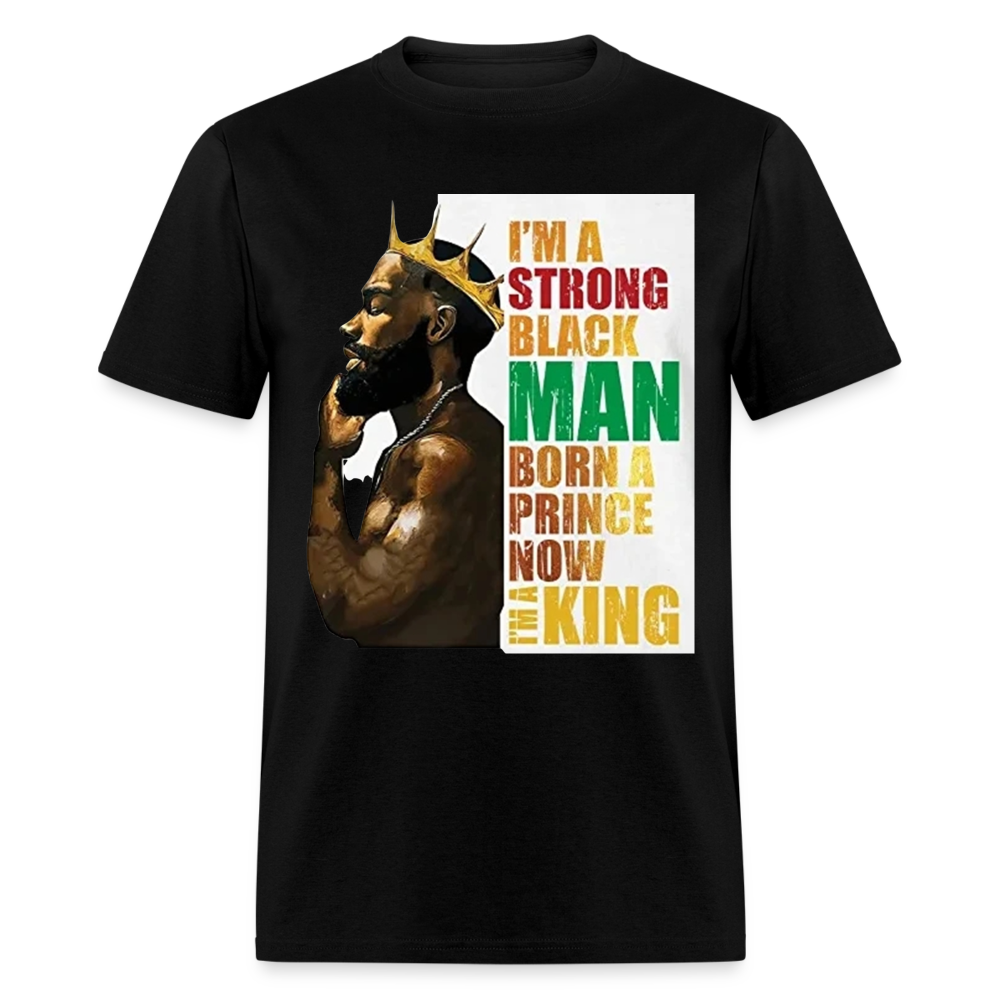 Men's Black King Print T Shirt - black