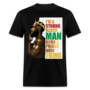 Men's Black King Print T Shirt - black