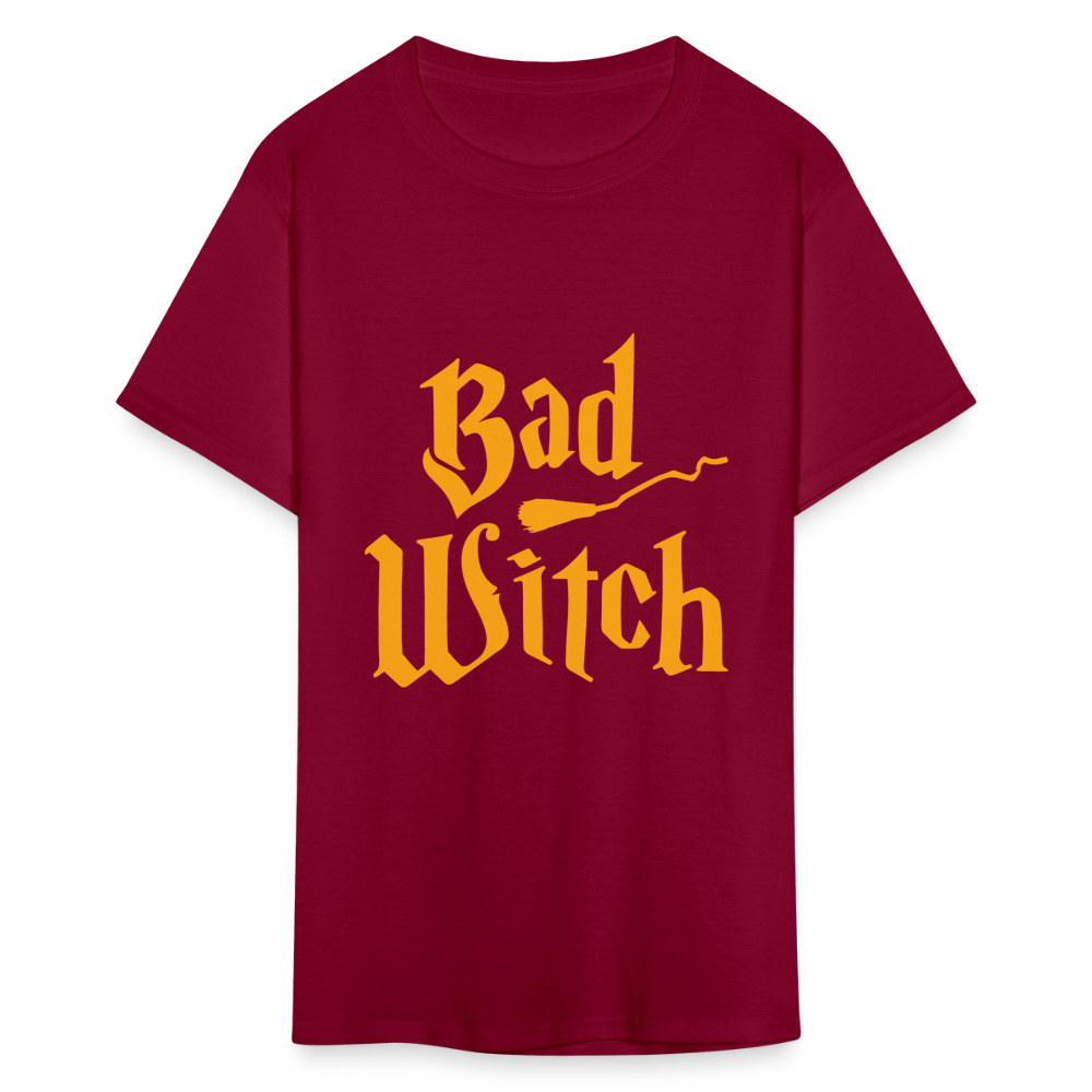 Women's Classic Halloween Print T Shirt - burgundy