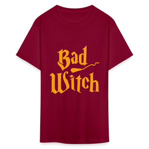 Women's Classic Halloween Print T Shirt - burgundy