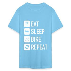 Unisex Classic Custom Sleep Repeat T Shirt - aquatic blue