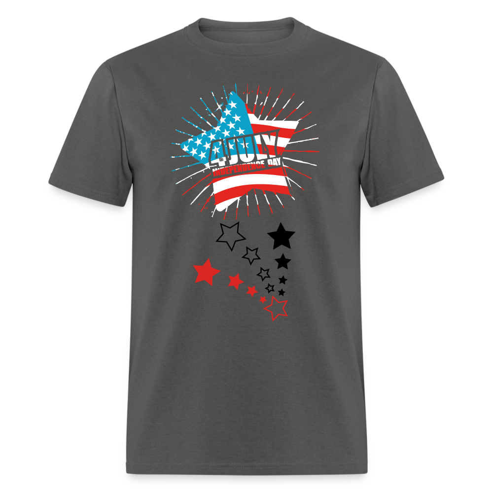 Unisex Independence Day Print T Shirt - charcoal
