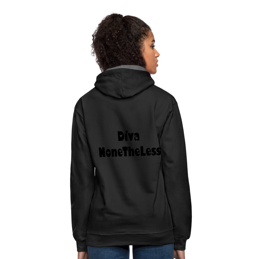 Contrast Custom Diva NoneTheLess Front & Back Hoodie - black/asphalt