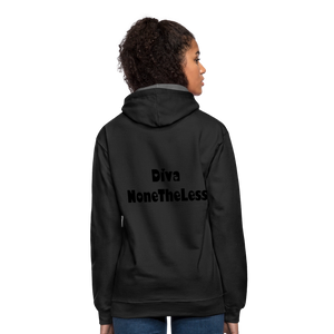 Contrast Custom Diva NoneTheLess Front & Back Hoodie - black/asphalt