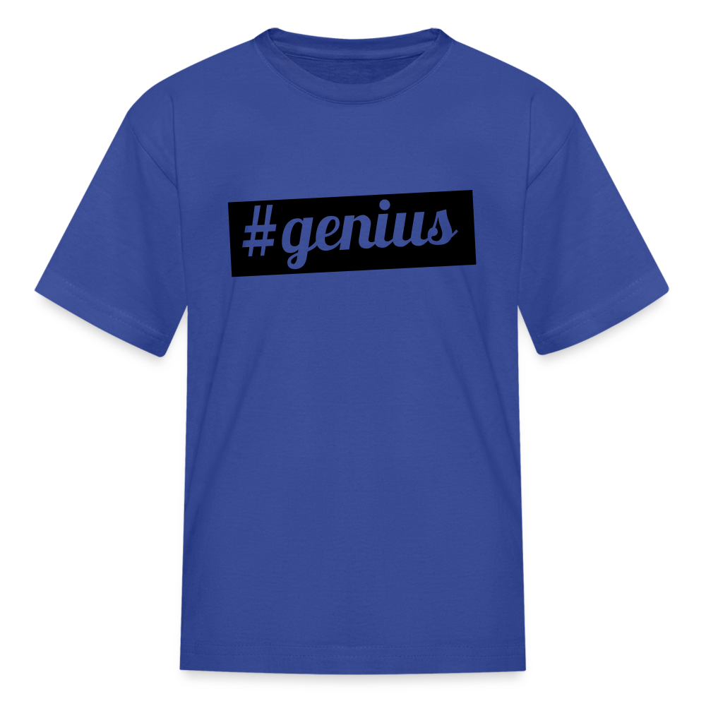 Kids' Hashtag Era Genius T Shirt - royal blue