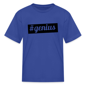 Kids' Hashtag Era Genius T Shirt - royal blue