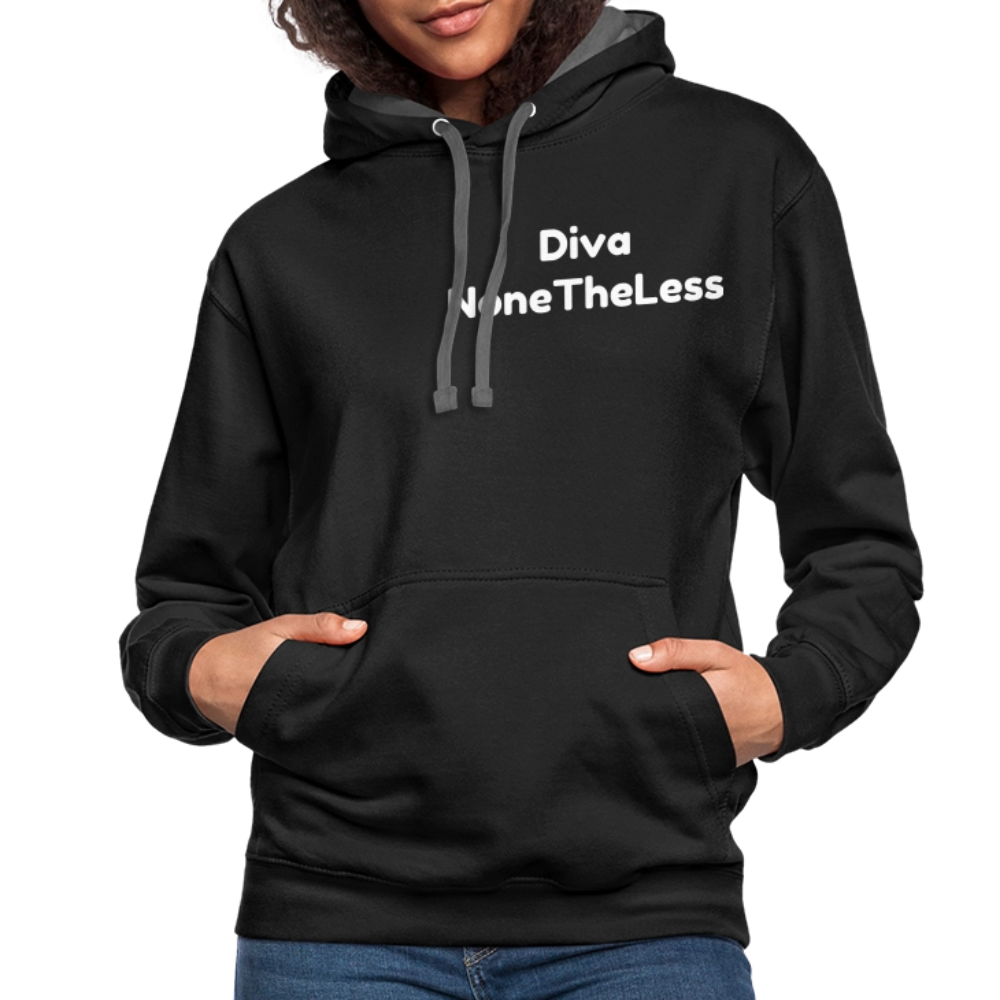 Contrast Custom Diva NoneTheLess Front & Back Hoodie - black/asphalt