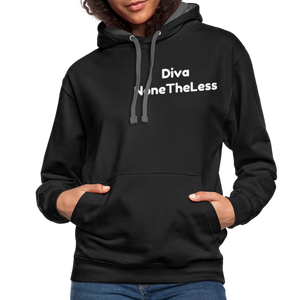 Contrast Custom Diva NoneTheLess Front & Back Hoodie - black/asphalt