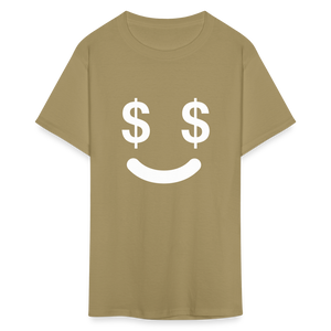 Unisex  Money Face Print T Shirt - khaki