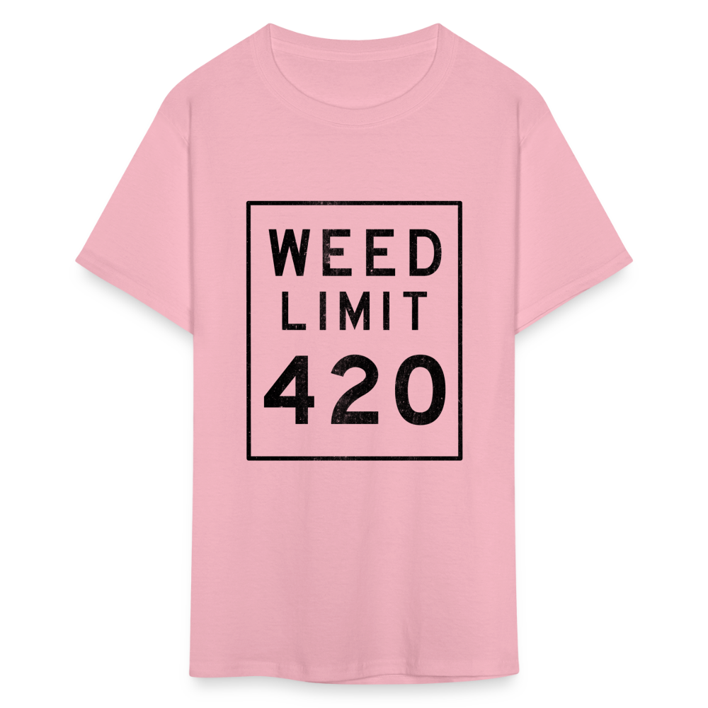 Unisex Weed Limit 420 Print T Shirt - pink