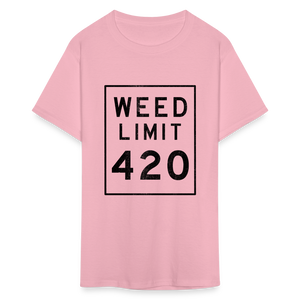 Unisex Weed Limit 420 Print T Shirt - pink