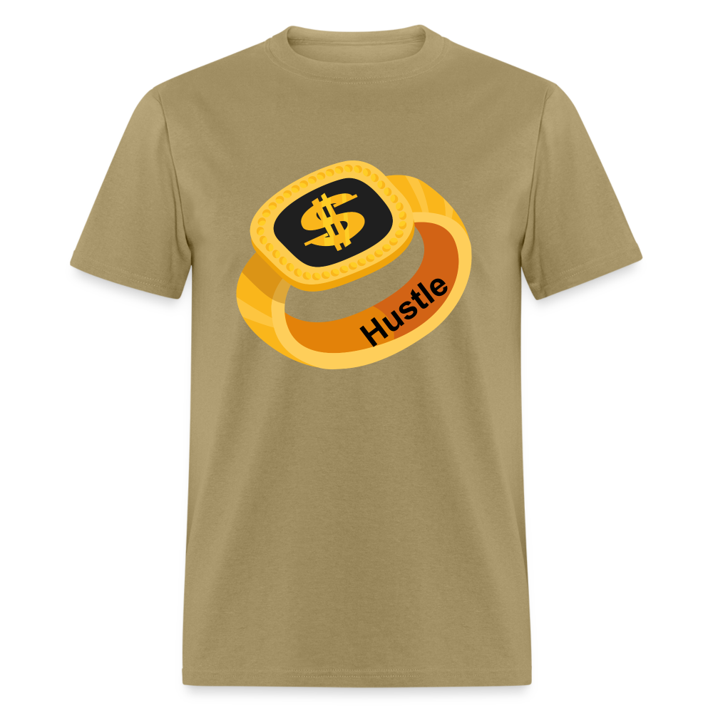 Men's Hustle Print T Shirt - khaki