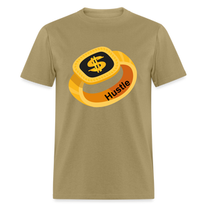 Men's Hustle Print T Shirt - khaki