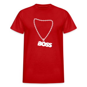 Unisex Adult Gildan Ultra Cotton Boss Print T Shirt - red