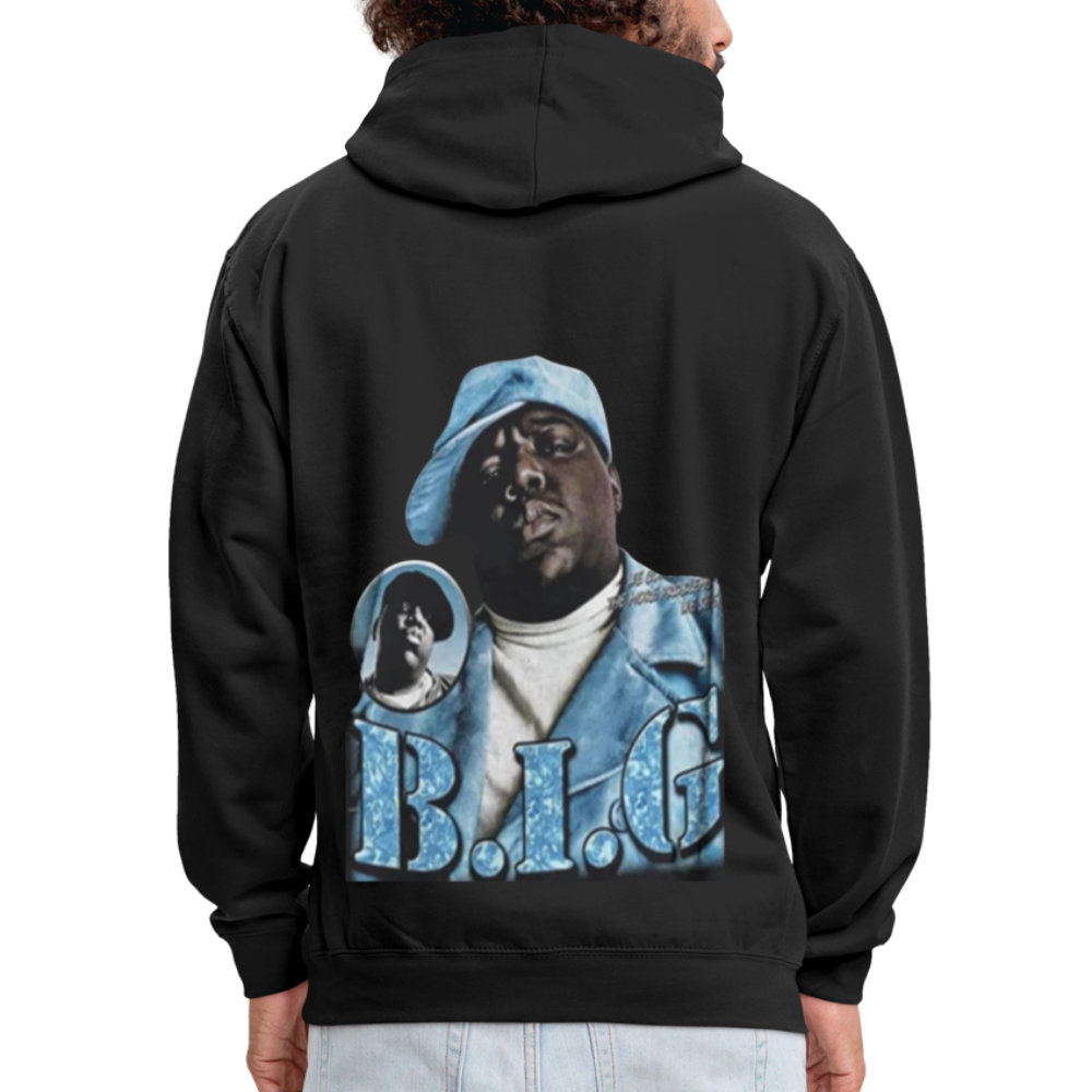 Unisex Contrast Biggie Print Hoodie - black/asphalt