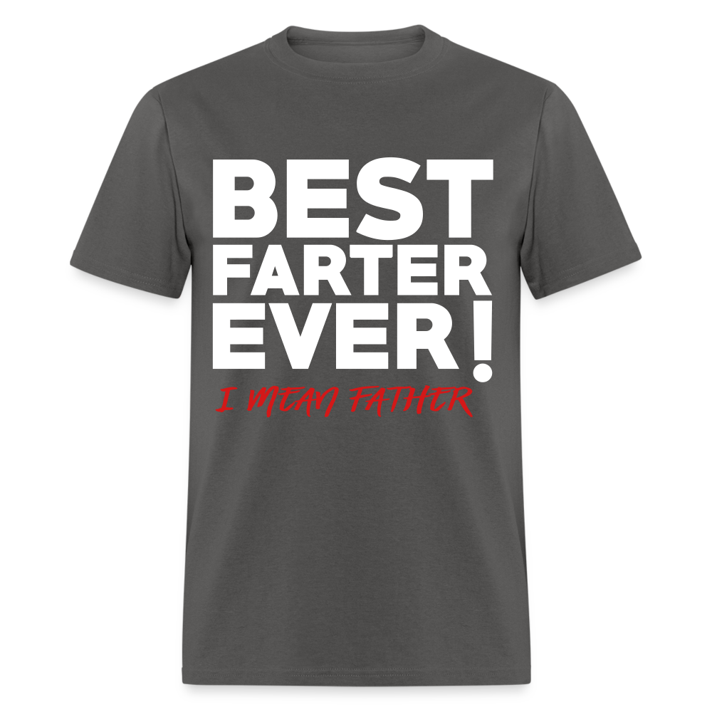 Men's Best Father Ever Print T-Shirt - charcoal