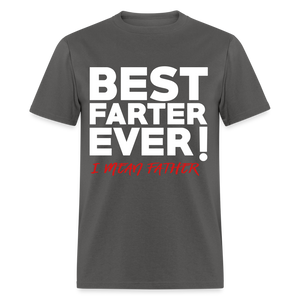 Men's Best Father Ever Print T-Shirt - charcoal