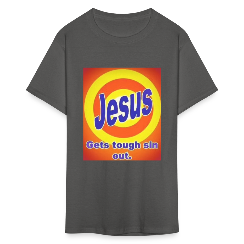 Unisex Classic Jesus Print T Shirt - charcoal