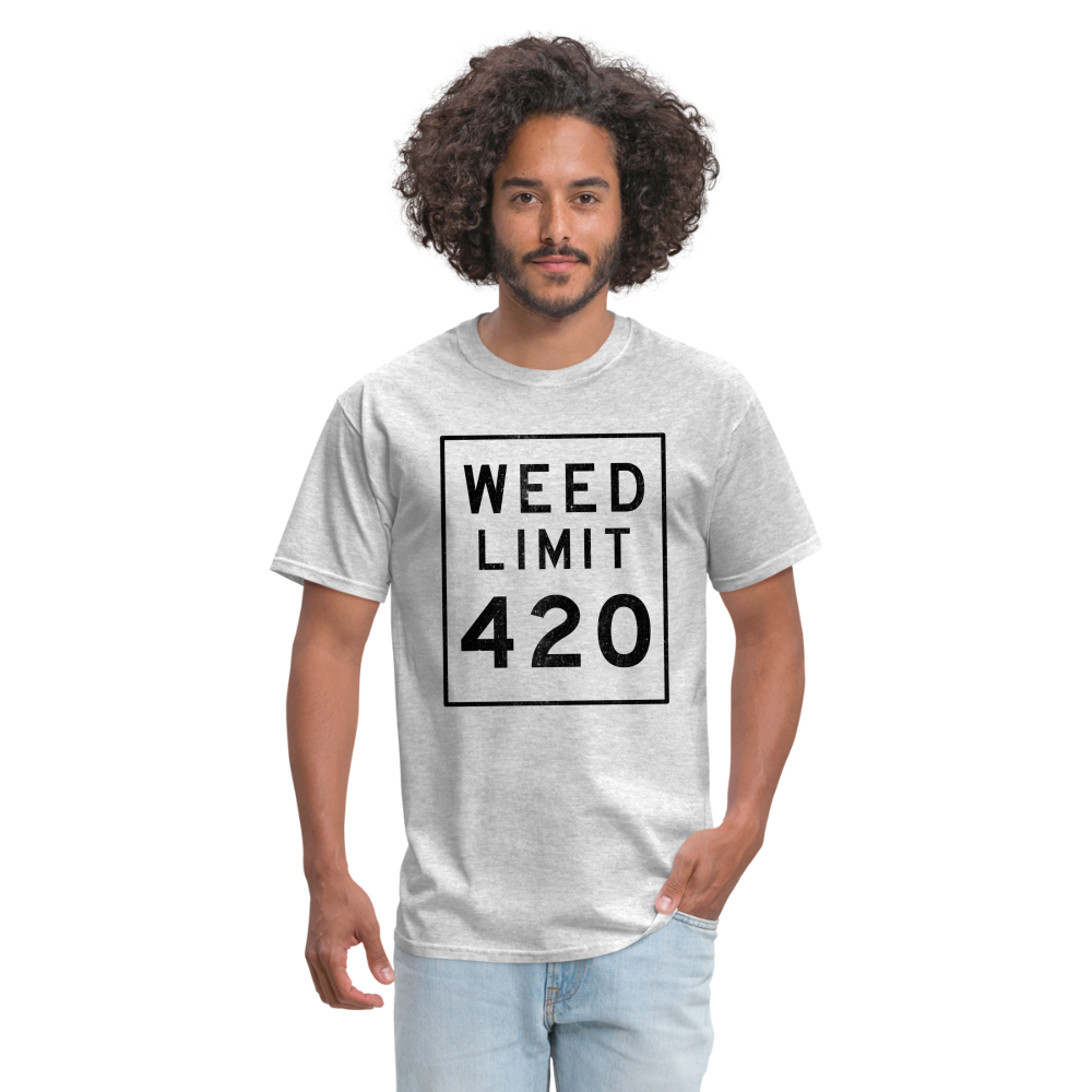 Unisex Weed Limit 420 Print T Shirt - heather gray