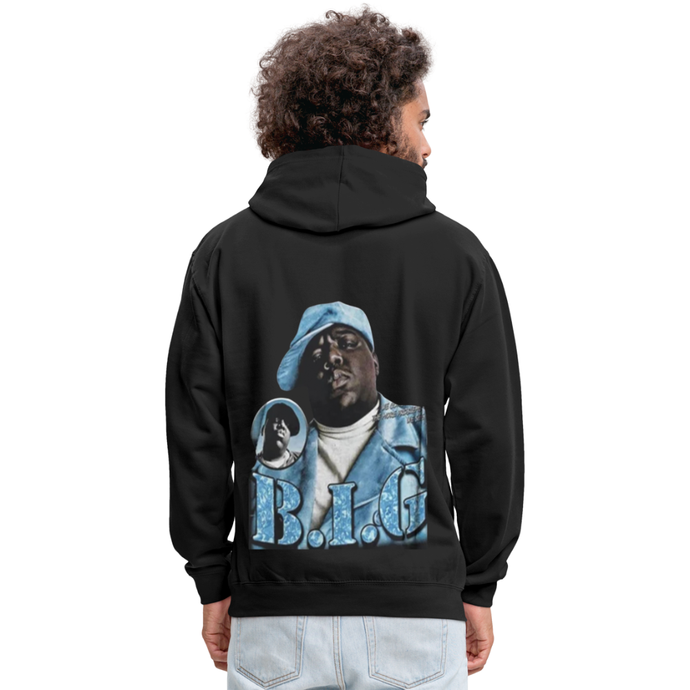 Unisex Contrast Biggie Print Hoodie - black/asphalt