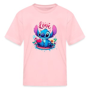 Kids Fruit of the Loom Stitch Print T Shirt - pink