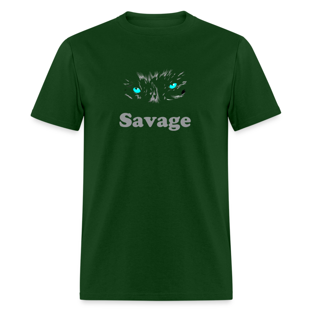 Unisex Savage Print T Shirt - forest green