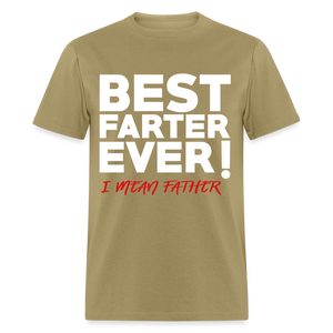 Men's Best Father Ever Print T-Shirt - khaki