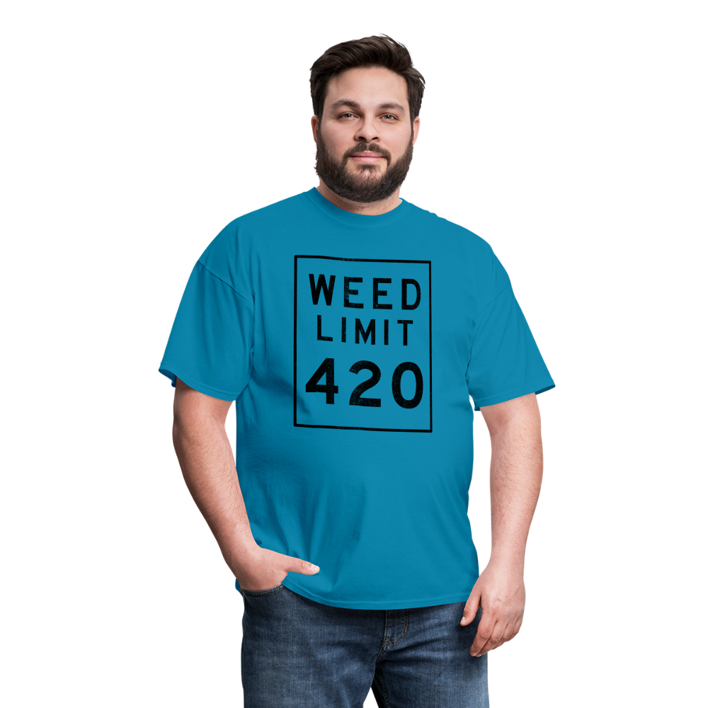 Unisex Weed Limit 420 Print T Shirt - turquoise