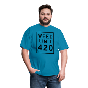 Unisex Weed Limit 420 Print T Shirt - turquoise