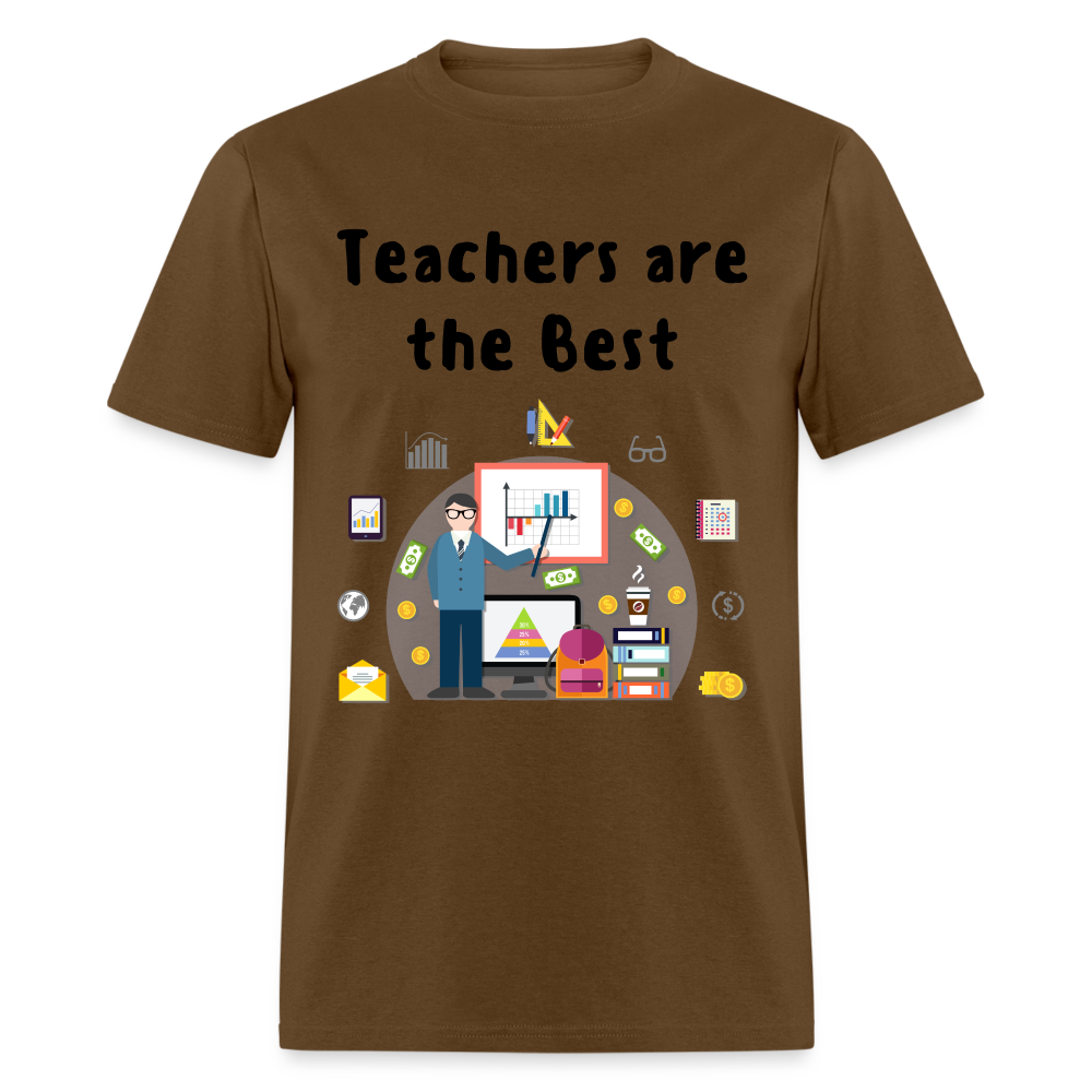 Unisex Adult Teachers Print T Shirt - brown