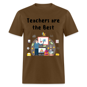 Unisex Adult Teachers Print T Shirt - brown