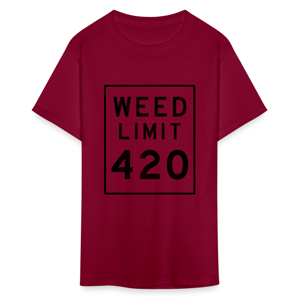 Unisex Weed Limit 420 Print T Shirt - burgundy