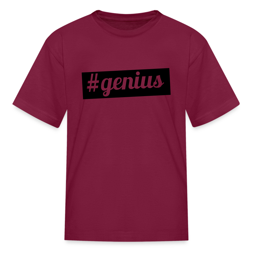 Kids' Hashtag Era Genius T Shirt - burgundy