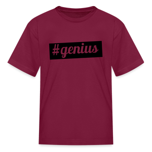 Kids' Hashtag Era Genius T Shirt - burgundy