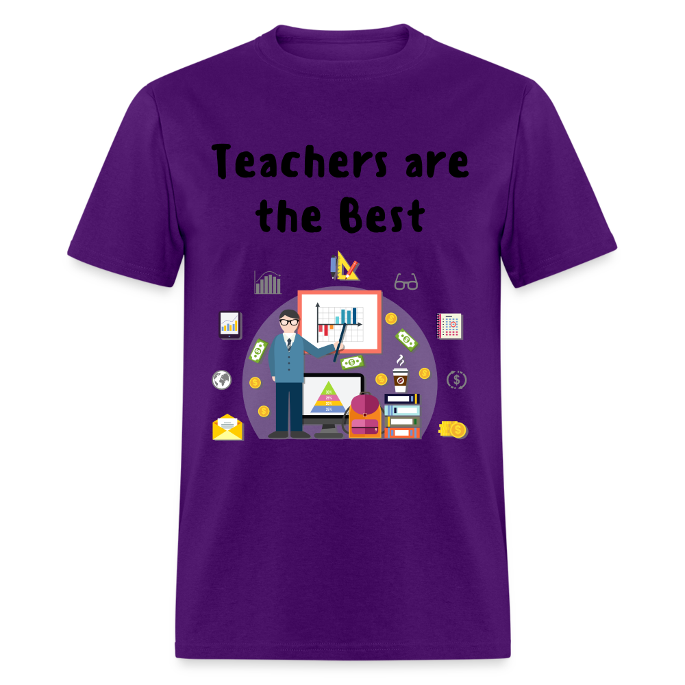 Unisex Adult Teachers Print T Shirt - purple